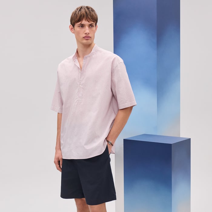 Guimauve "Doubles Rayures Serties" Boxy Fit Shirt