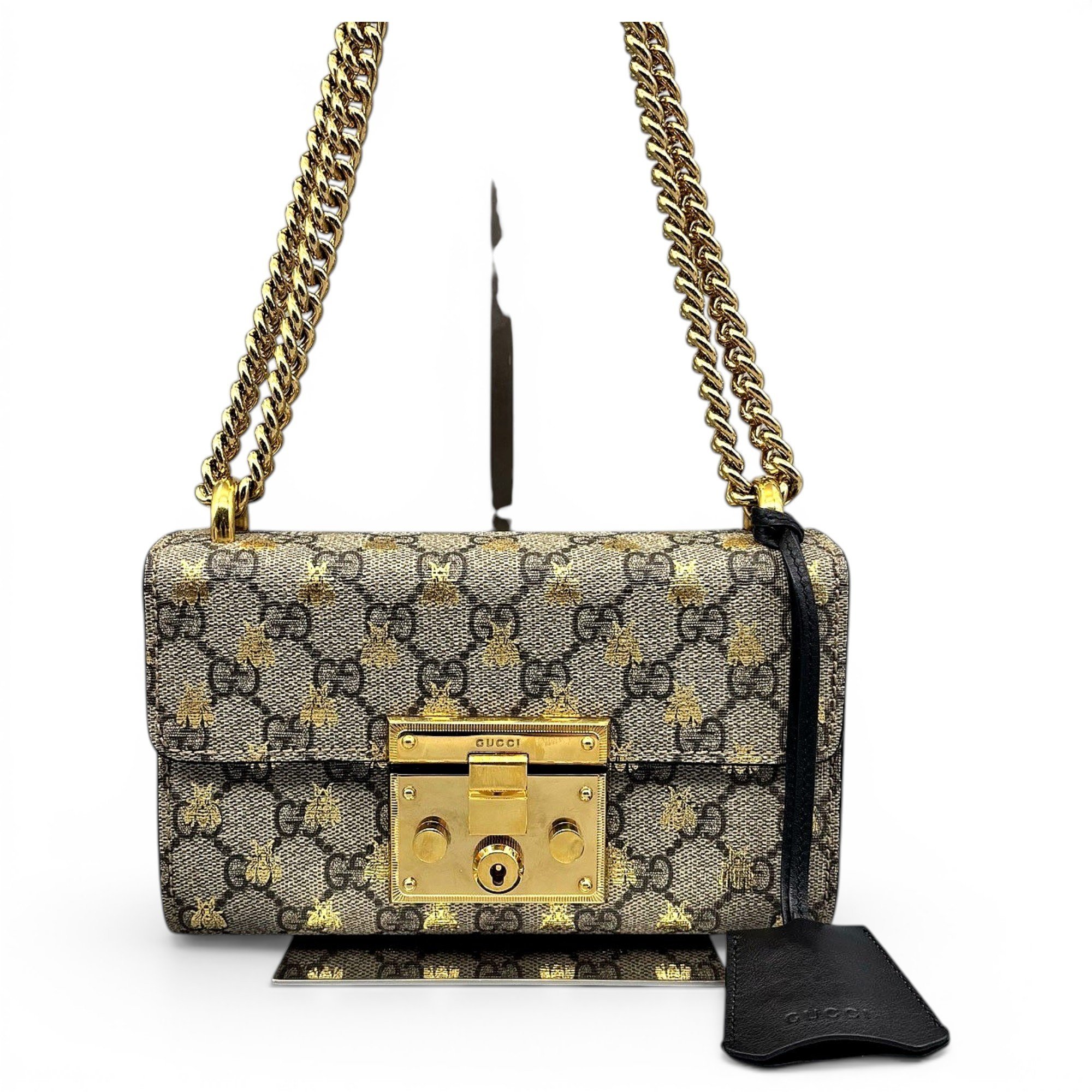 Padlock leather handbag