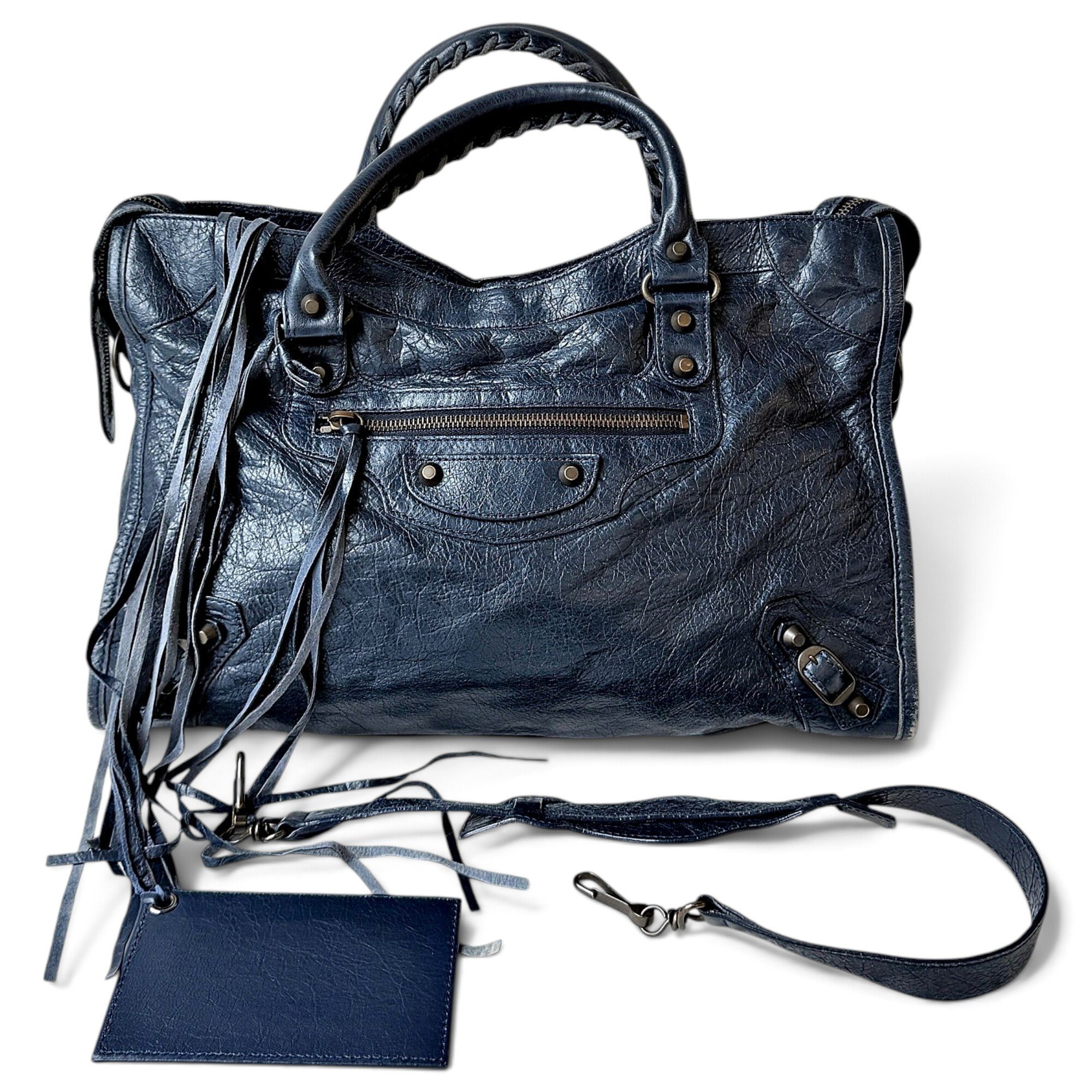 City leather handbag