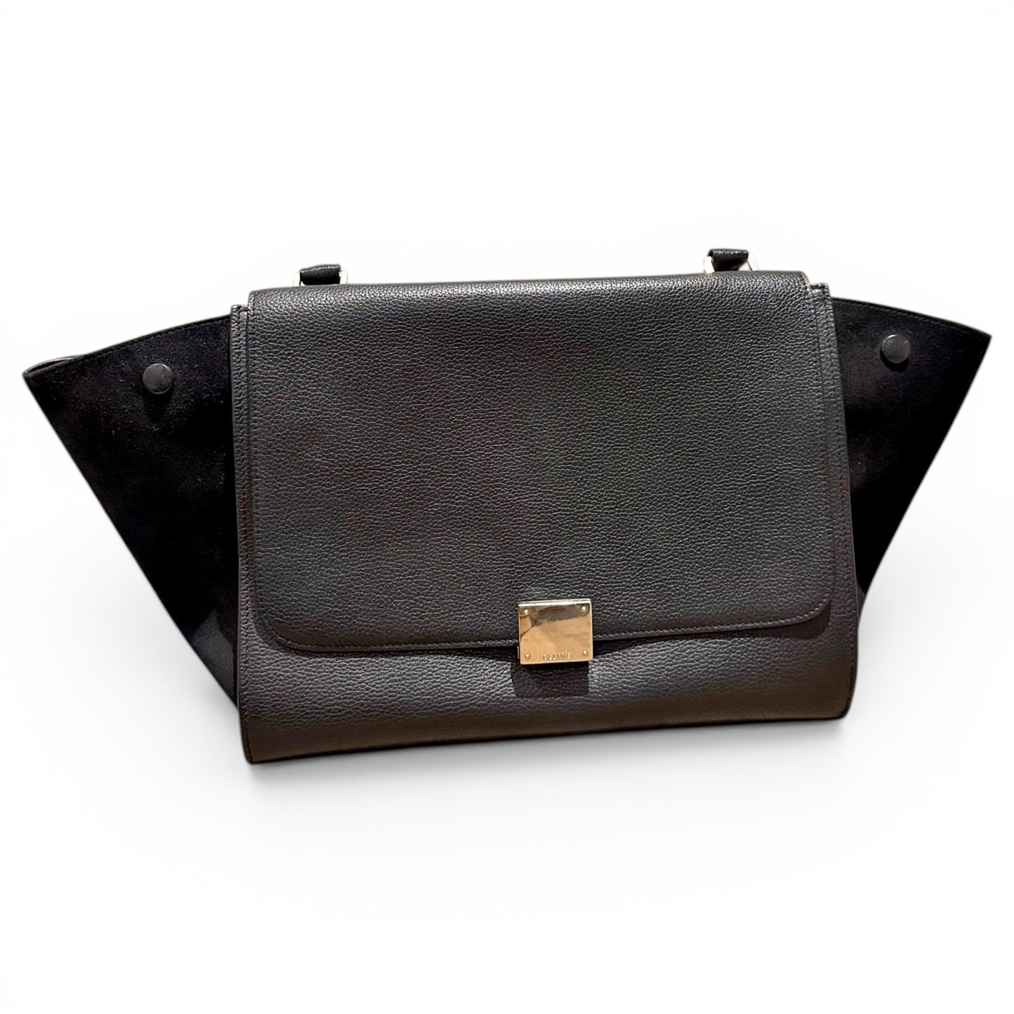 Trapèze leather handbag