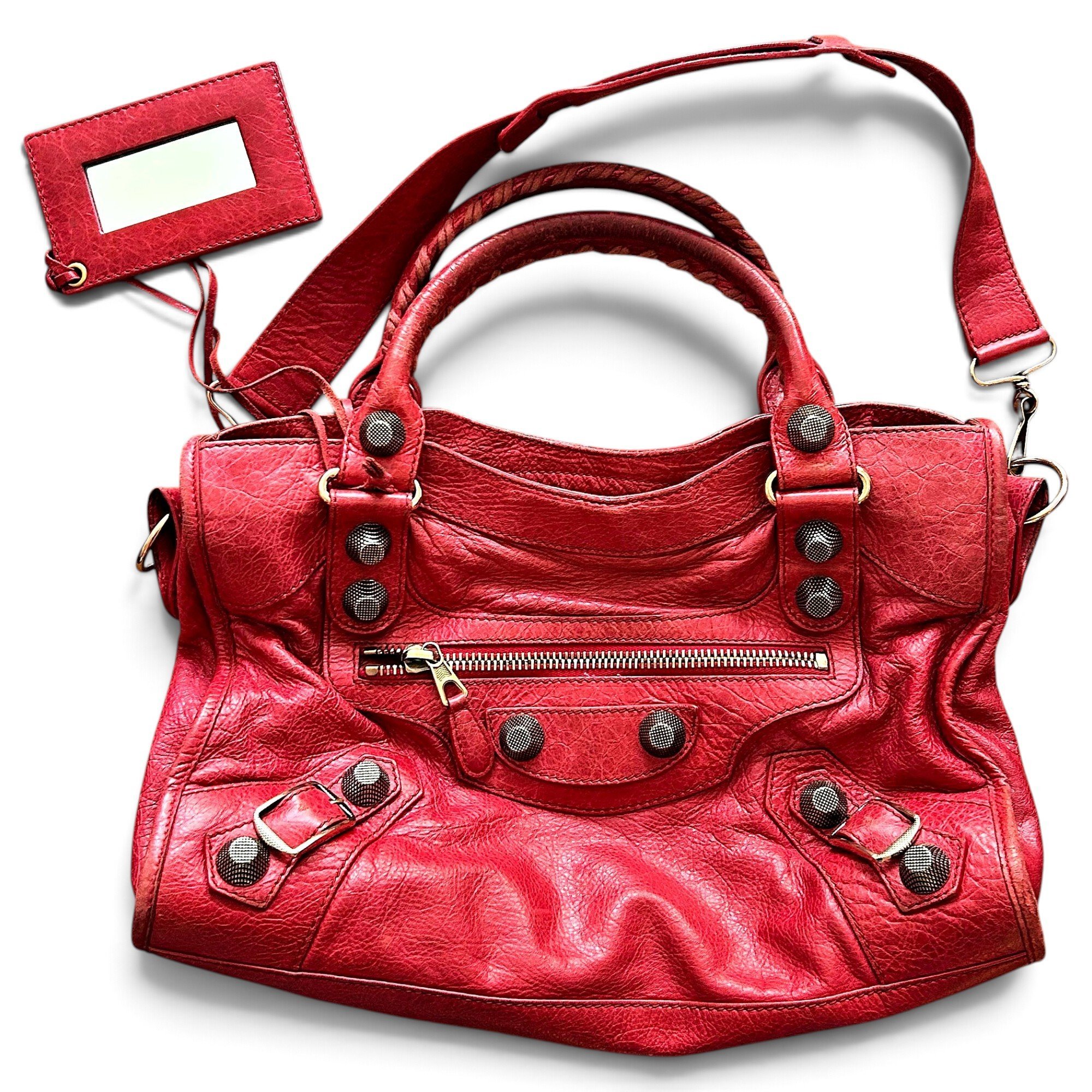 City leather handbag