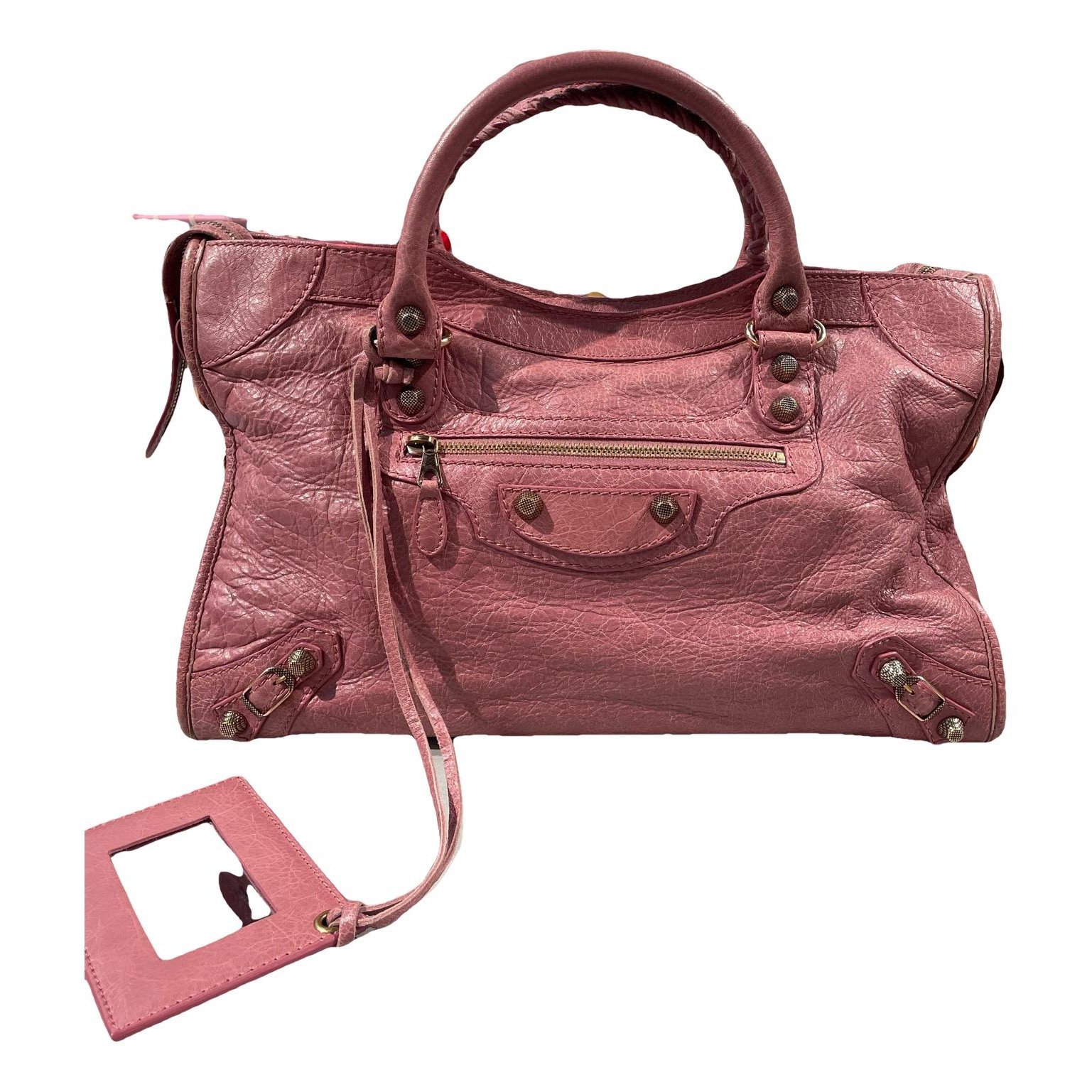 City leather handbag