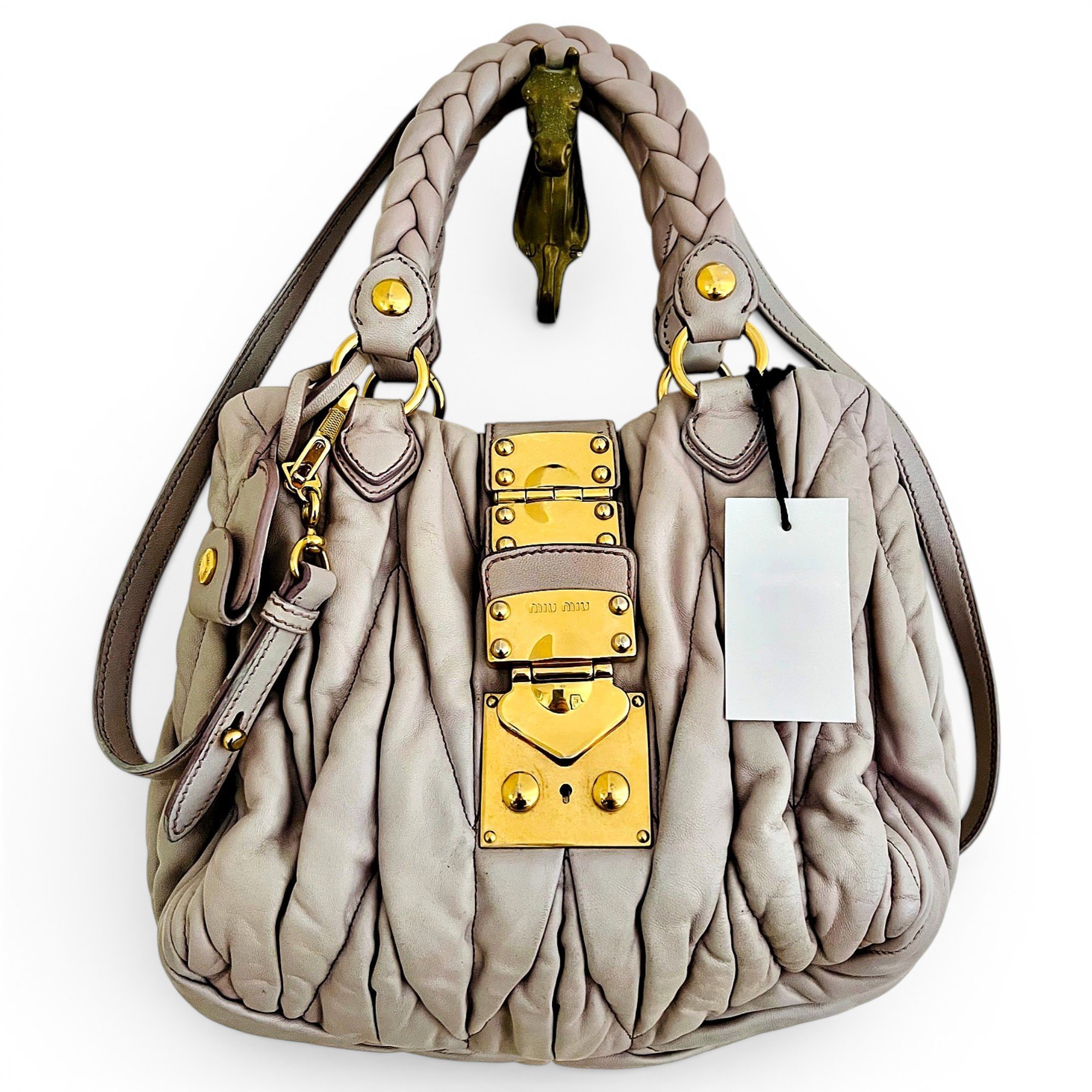 Matelassé leather handbag