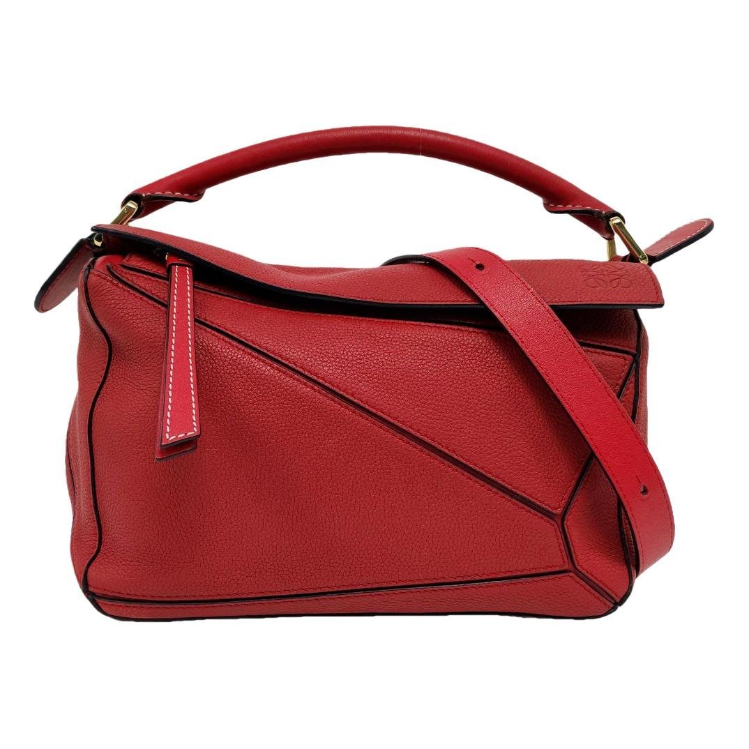 Puzzle leather handbag