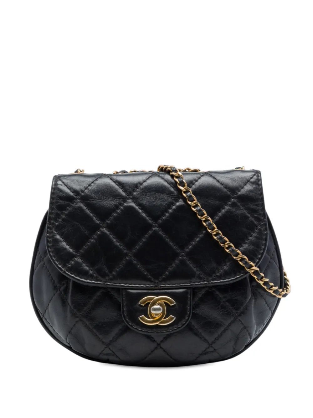 2014-2015 Small Quilted Glazed Calfskin Bubble CC Flap crossbody bag