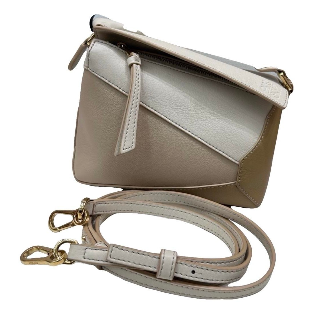 Puzzle leather handbag