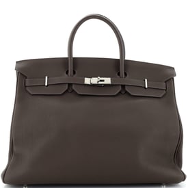 Hermes Birkin Handbag Ebene Togo with Palladium Hardware 40