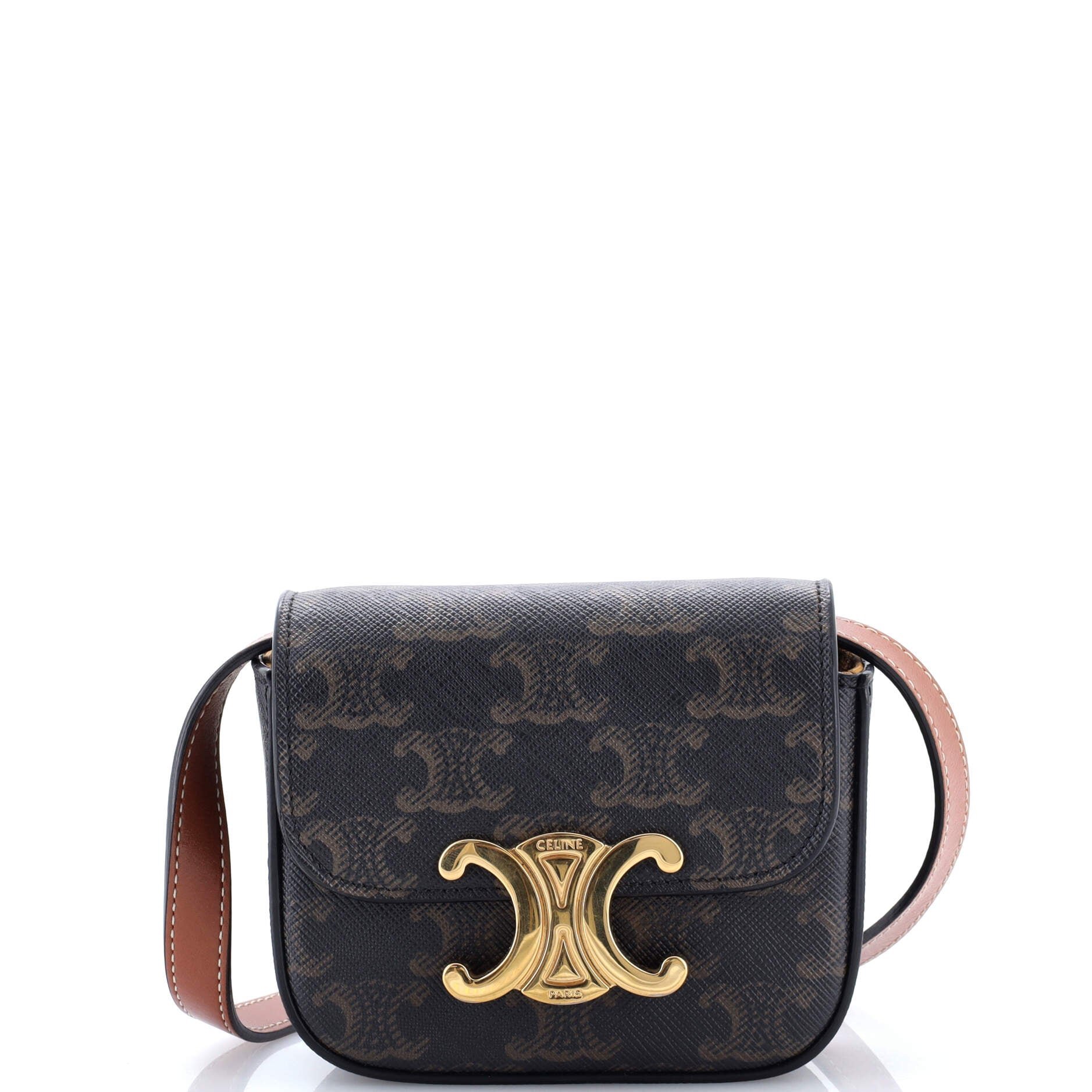 Celine Triomphe Shoulder Bag Triomphe Coated Canvas Mini