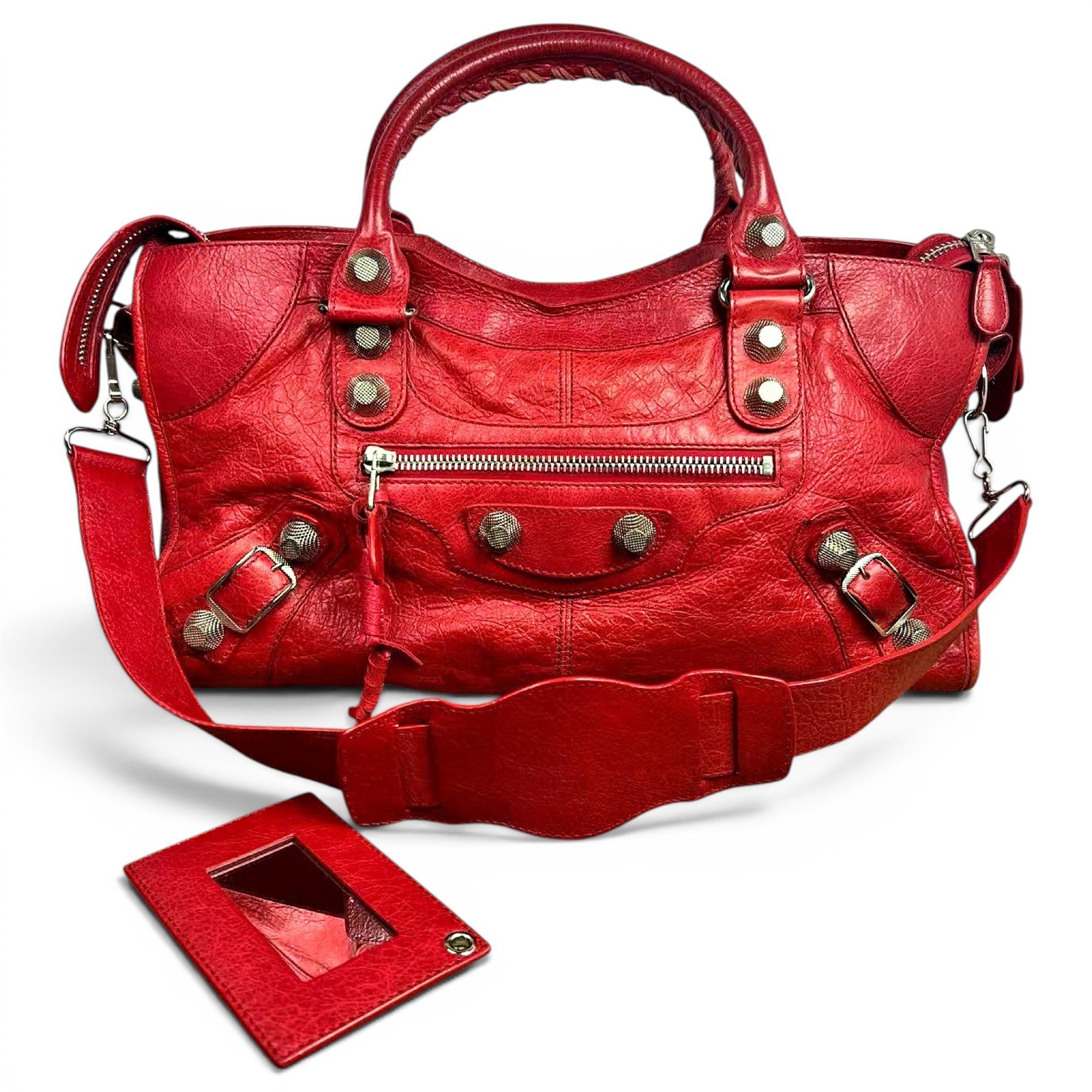 City leather handbag