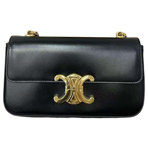 Triomphe chain leather handbag