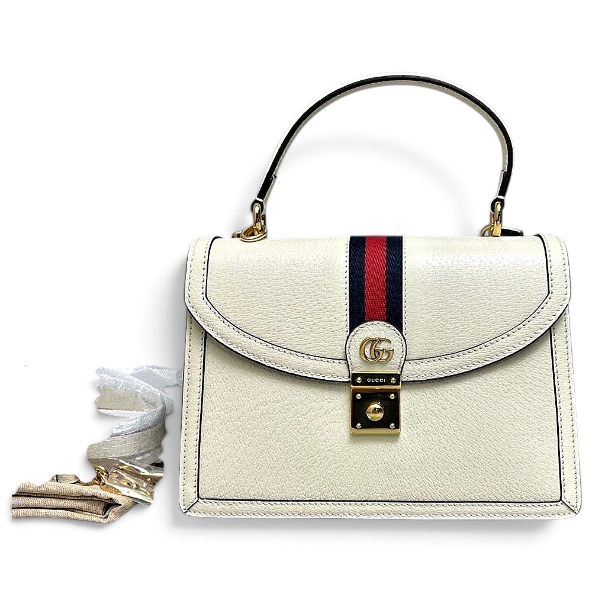 Ophidia Flap Top Handle leather handbag
