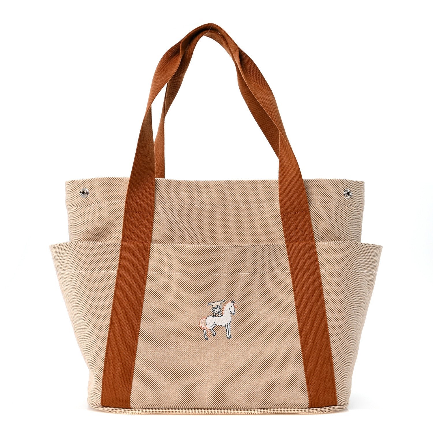 Hermes H Canvas Cabriole Nappy Bag Biscuit