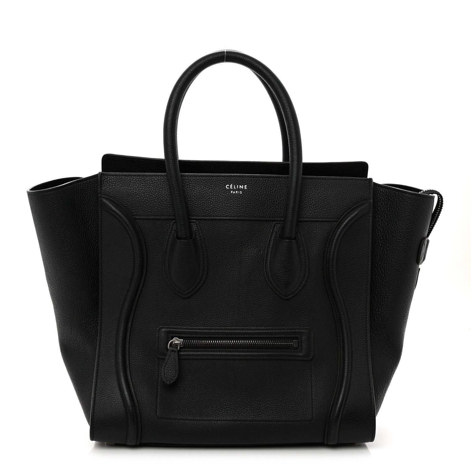 Drummed Calfskin Mini Luggage Black