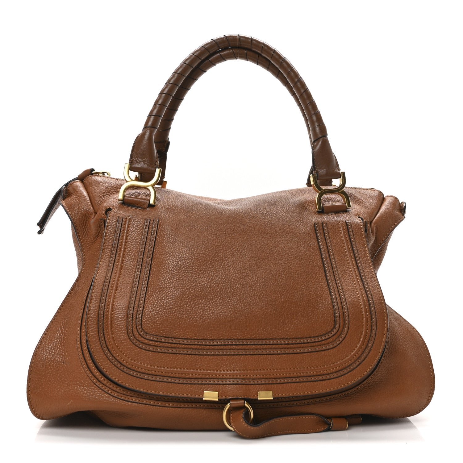 Chloe Calfskin Large Marcie Satchel Tan