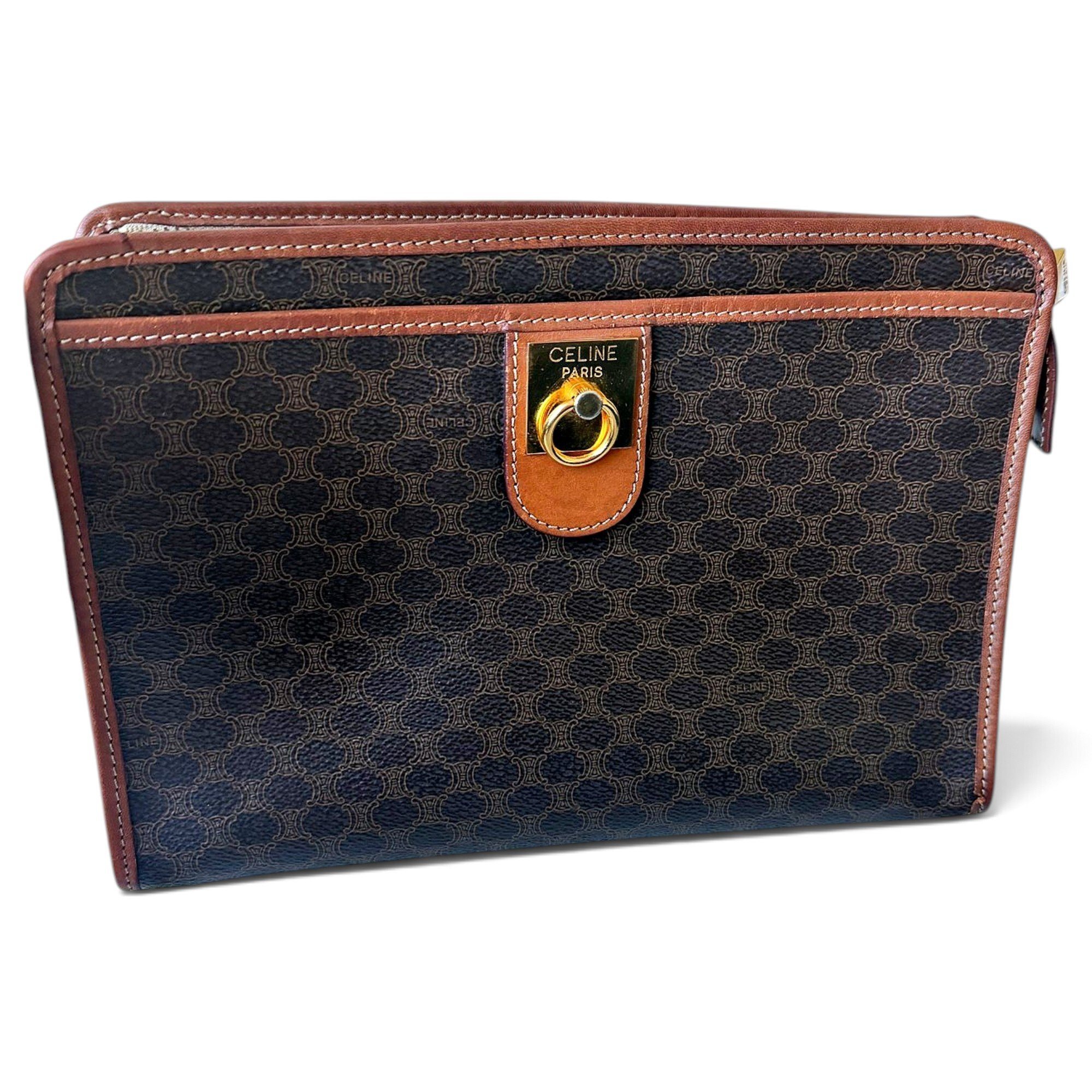 Leather clutch bag