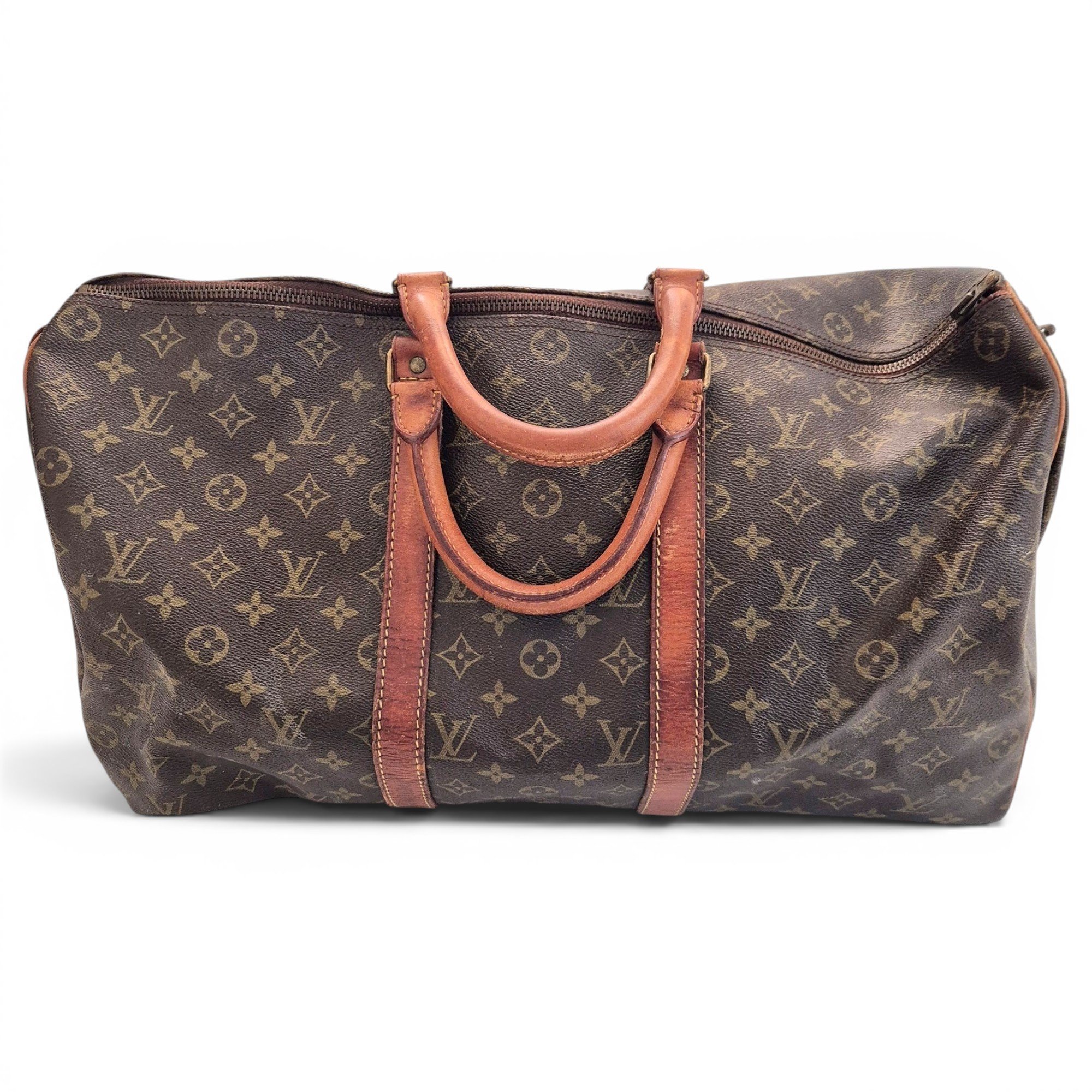 Keepall leather travel bag
