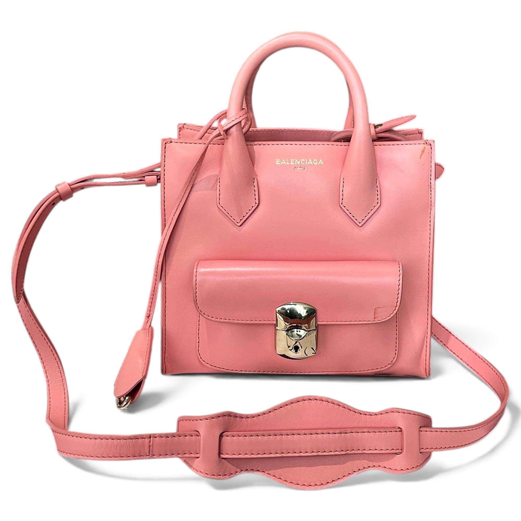 Padlock leather handbag