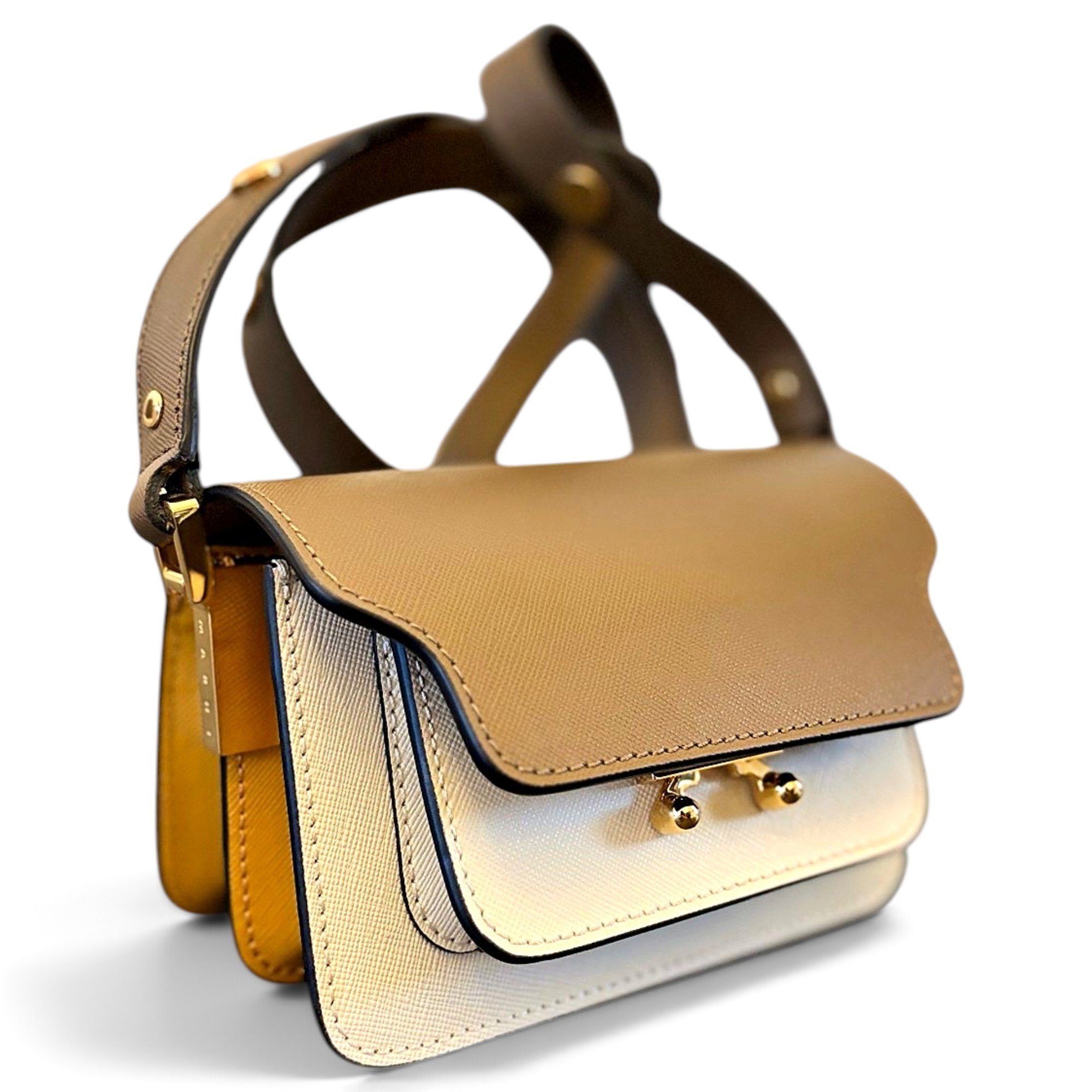 Trunk leather handbag