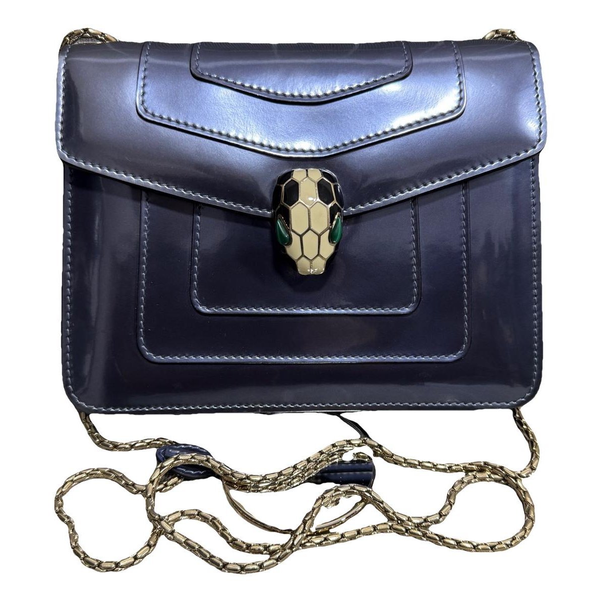 Serpenti patent leather handbag