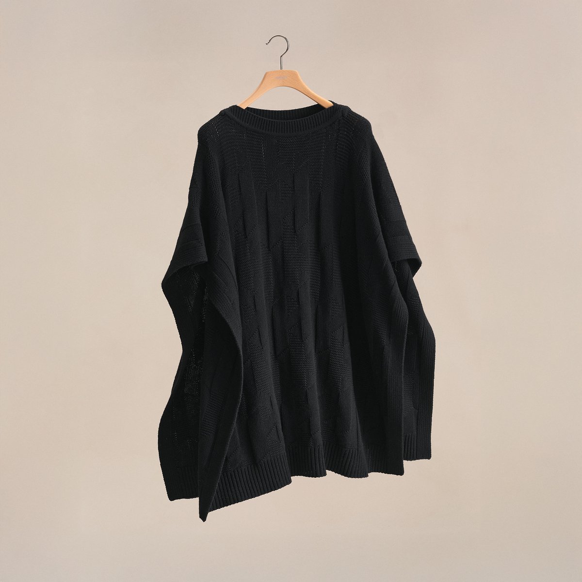 Noir "H" Rectangular Cape Poncho