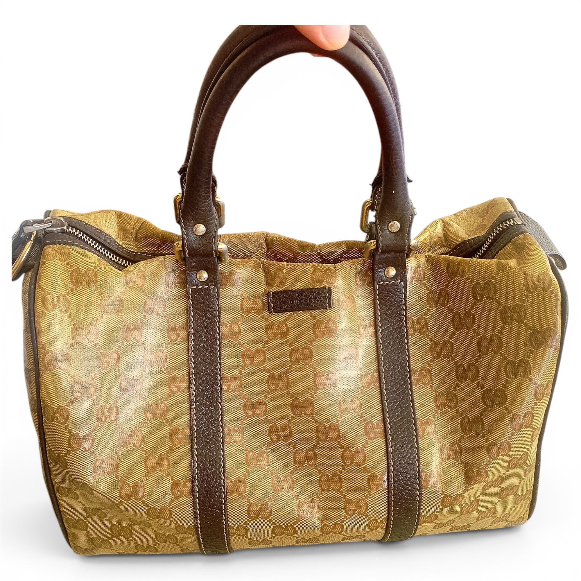 Boston leather bowling bag