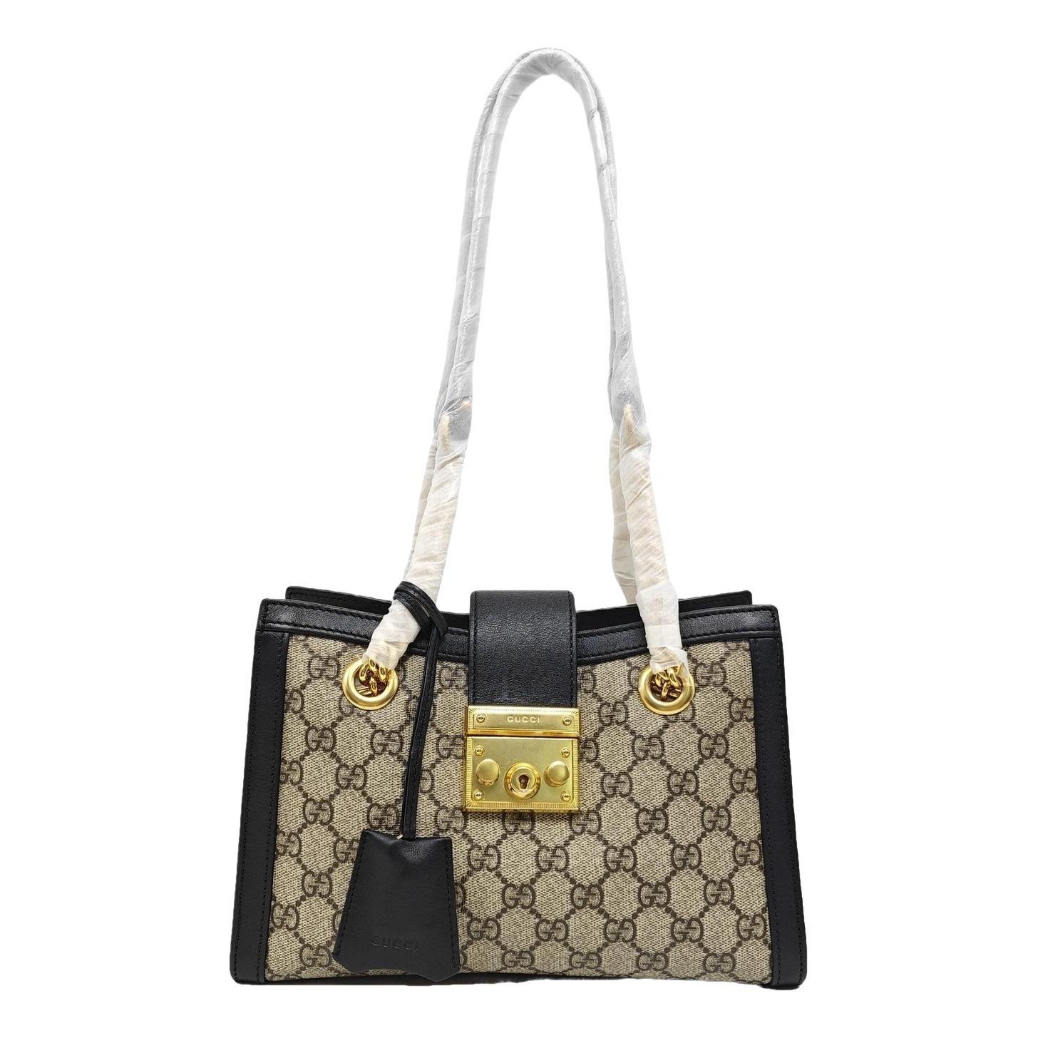 Padlock leather handbag