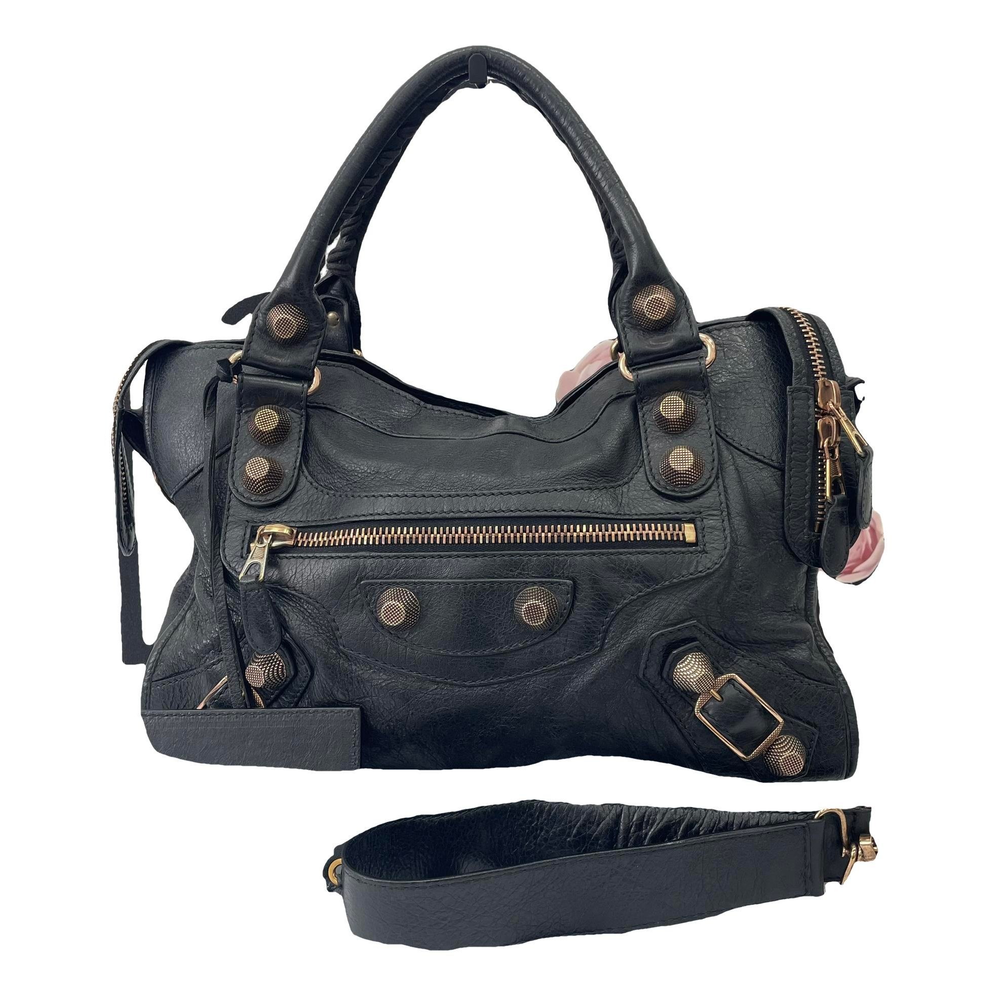 City leather handbag