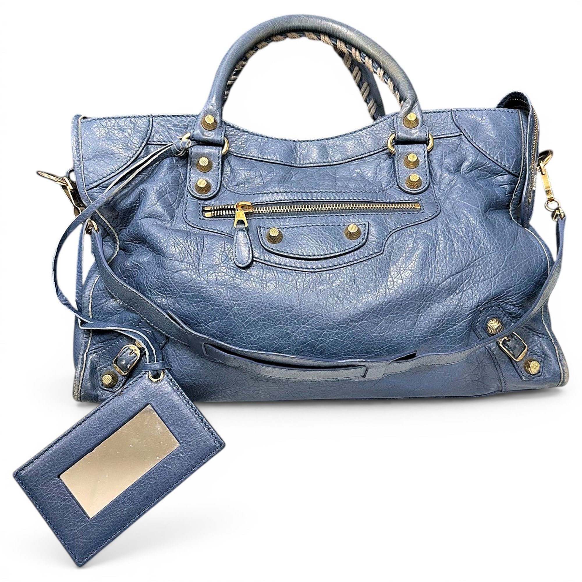 City leather handbag