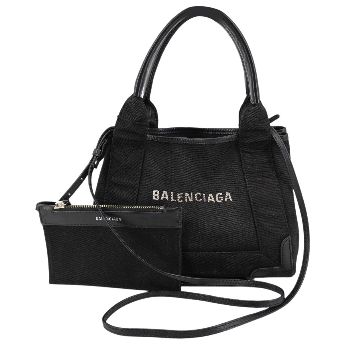 Navy cabas leather tote