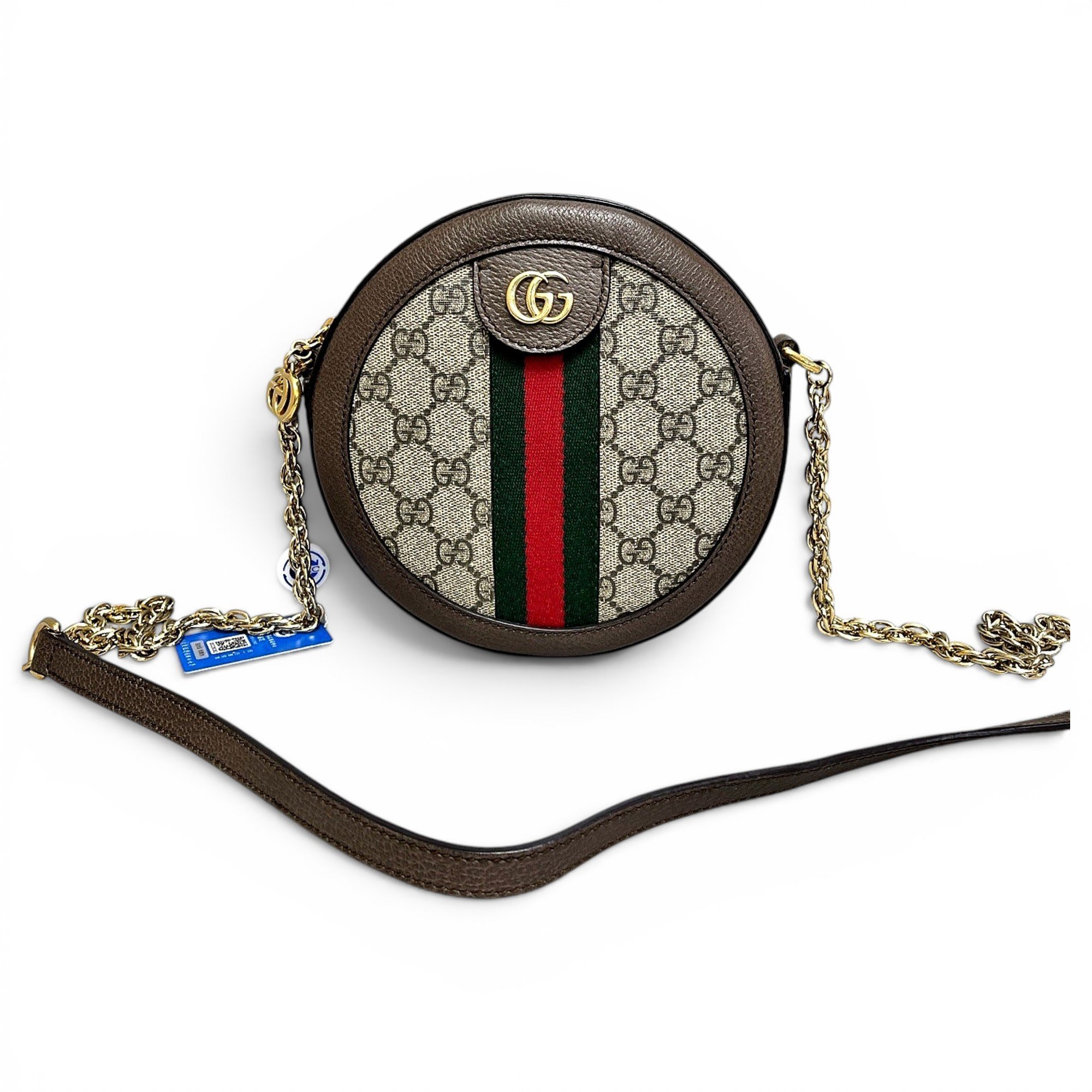 Ophidia Round leather handbag