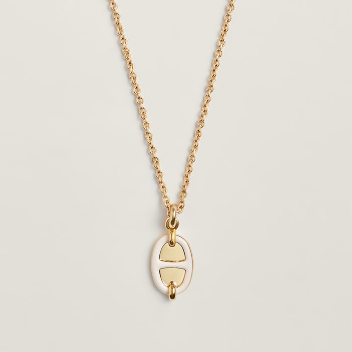 Crème Mini Maillon Pendant, Small Model