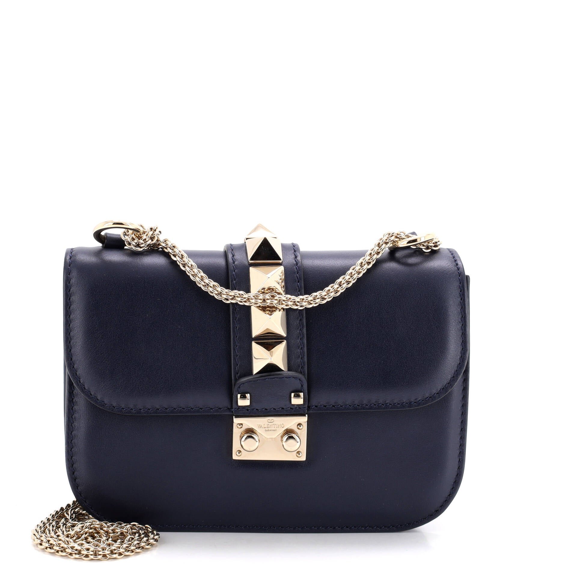 Glam Lock Shoulder Bag Leather Small