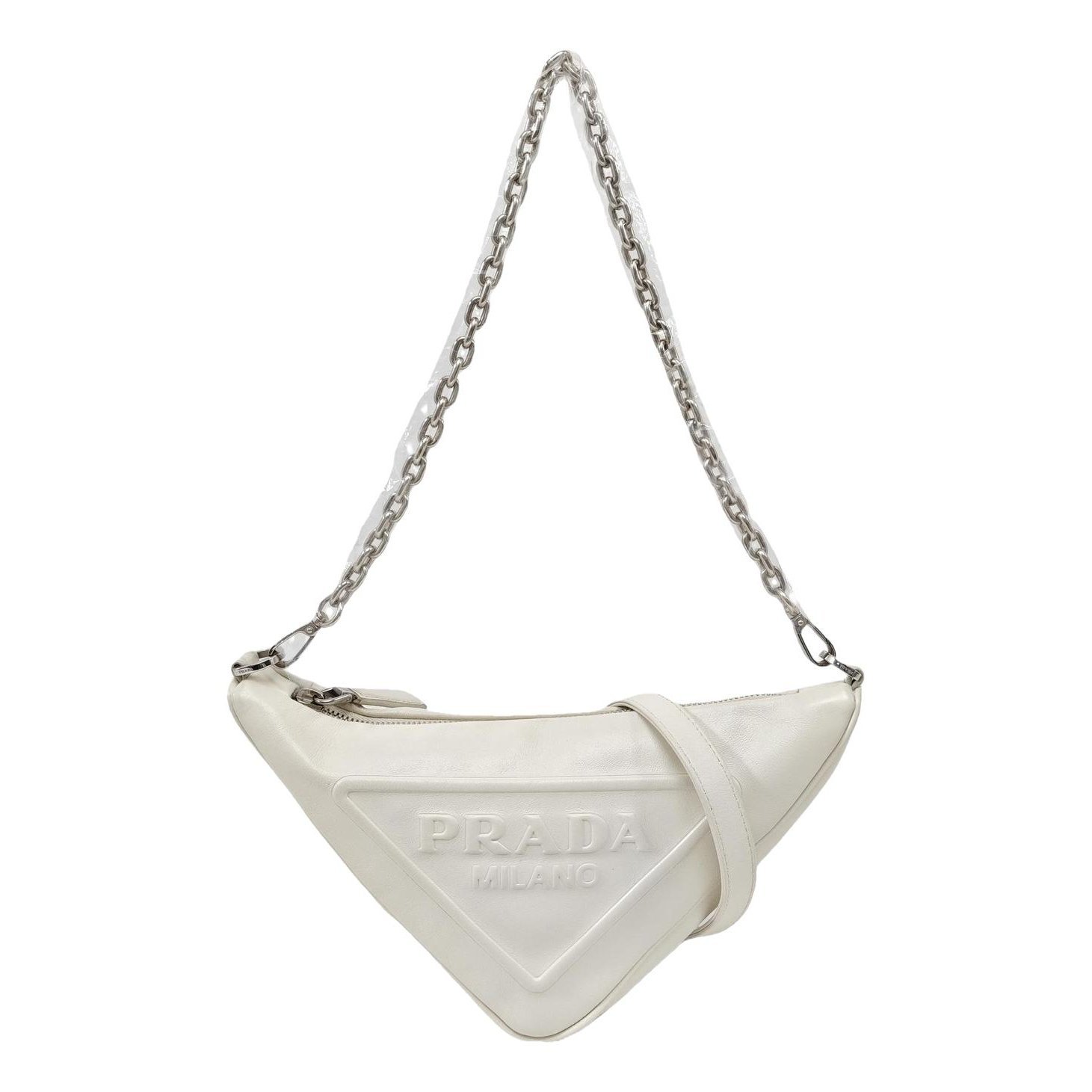 Triangle leather handbag
