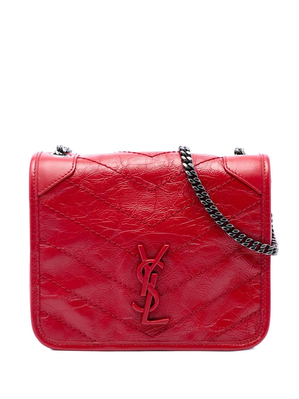 2019 Crinkled Calfskin Niki Wallet on Chain crossbody bag
