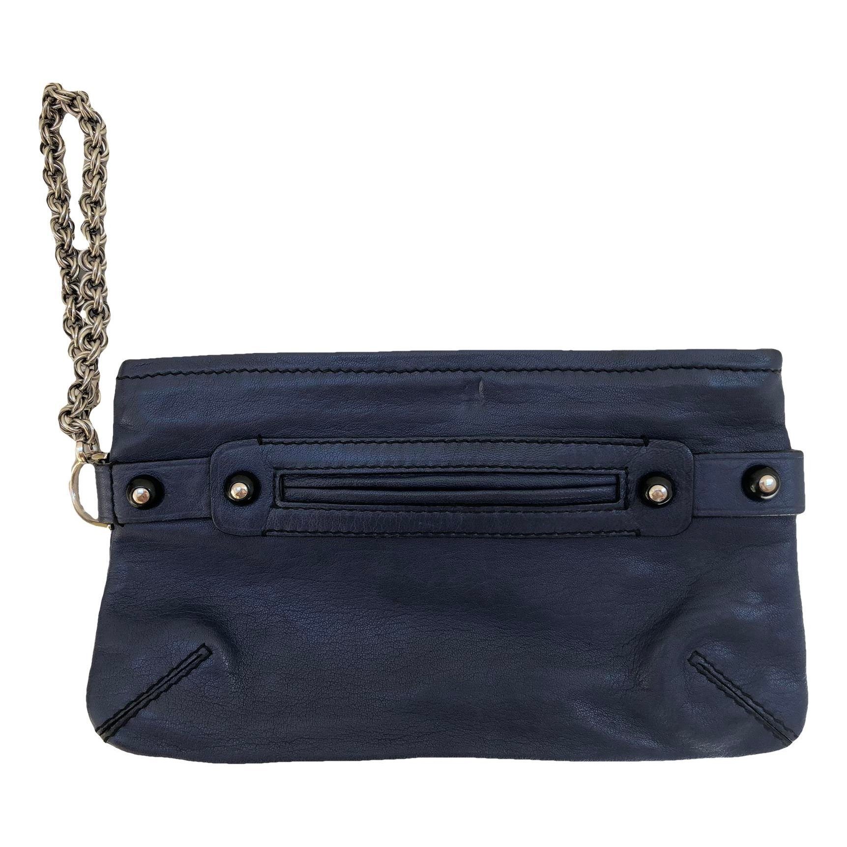 Leather clutch bag