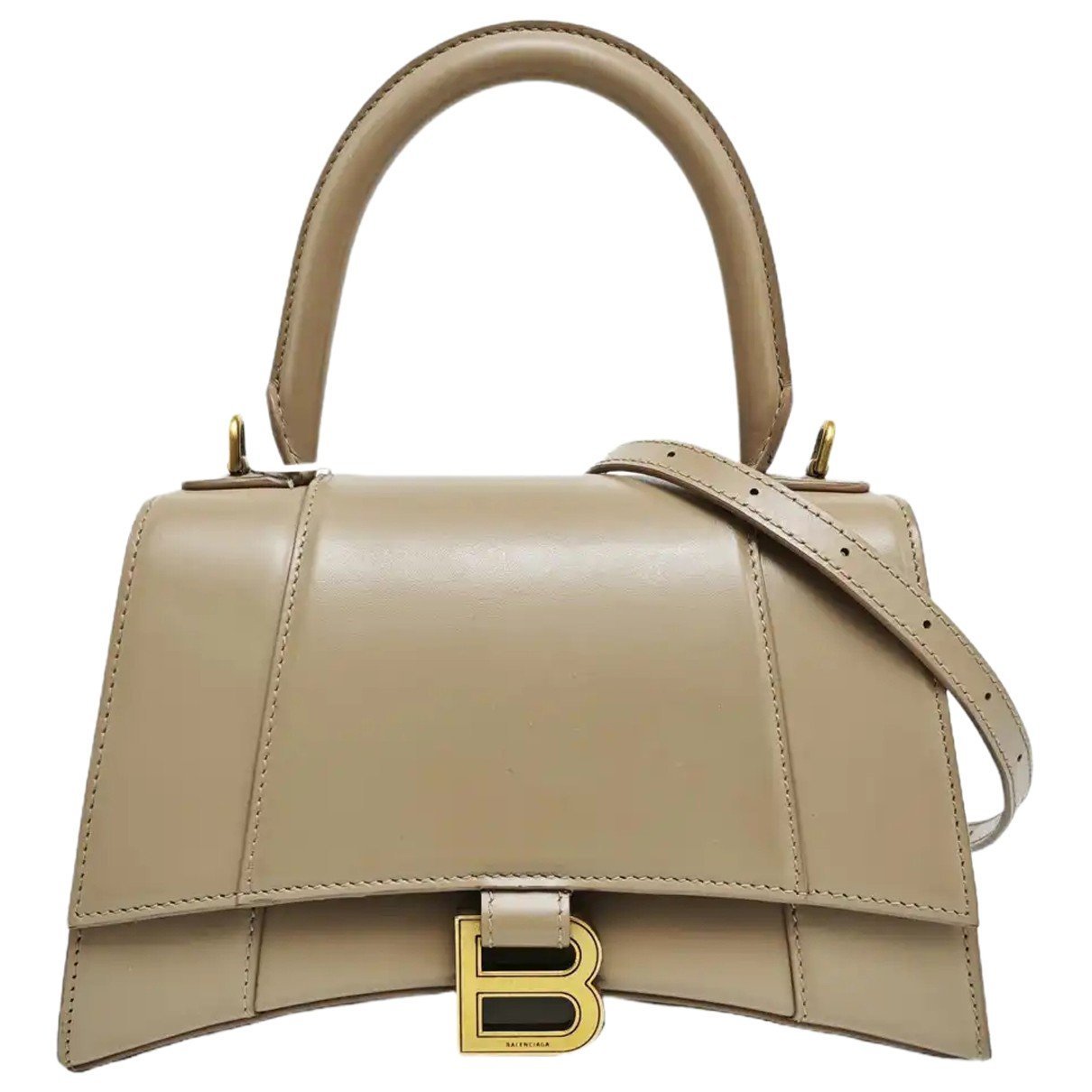 Hourglass leather handbag