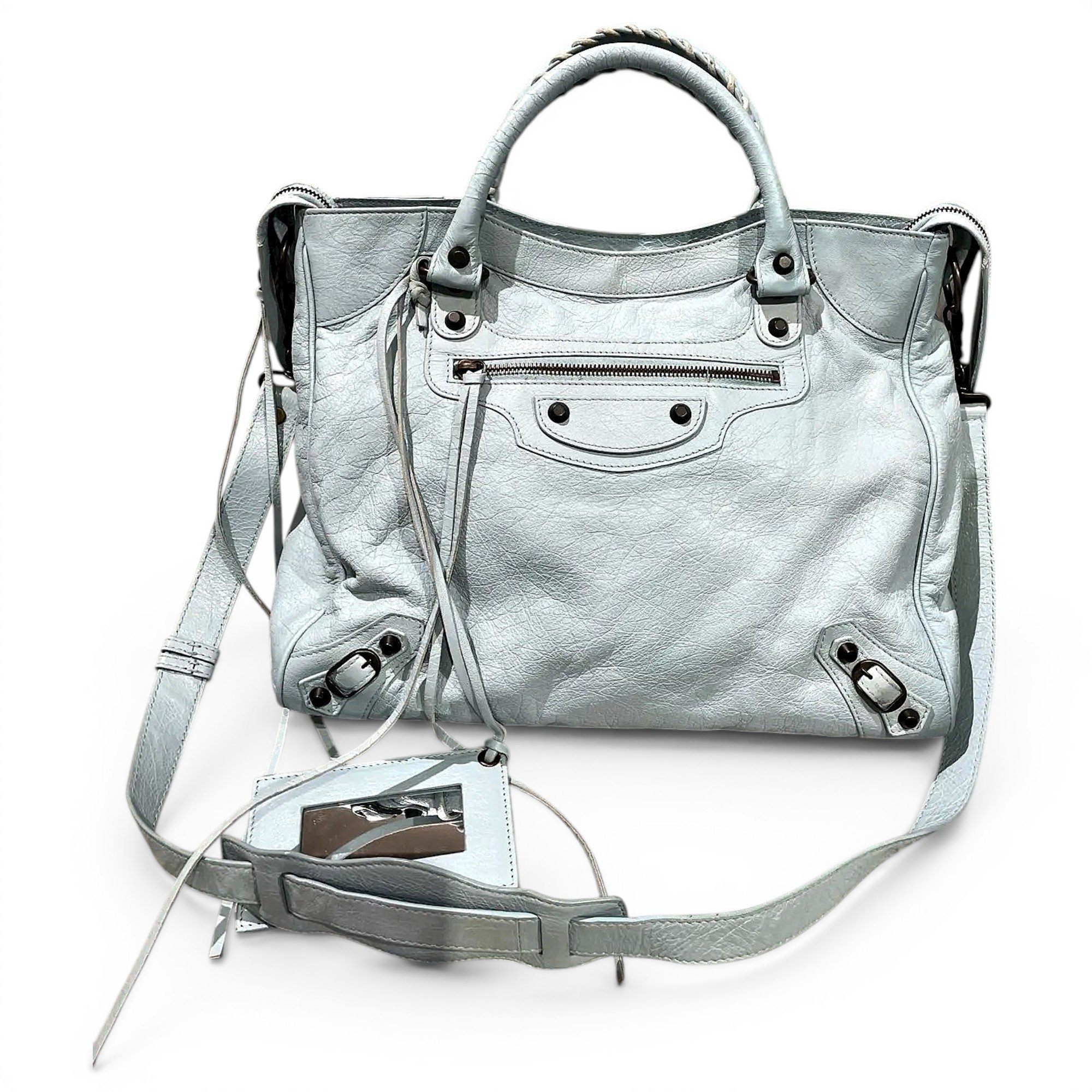 City leather handbag