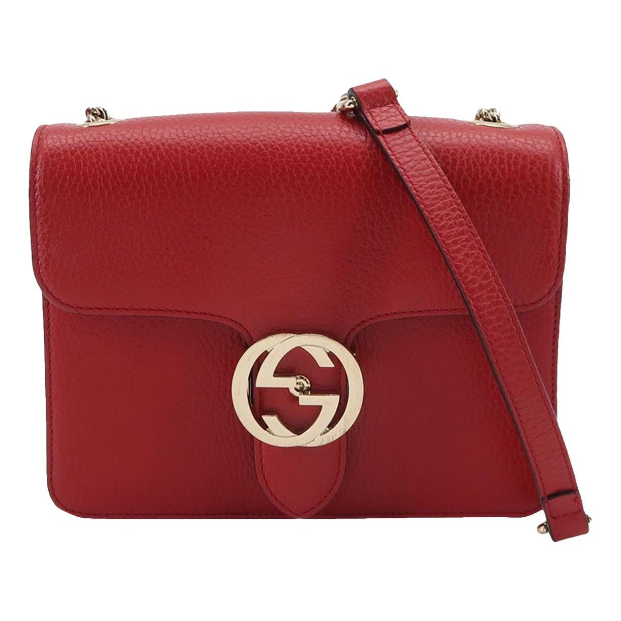 Interlocking leather handbag