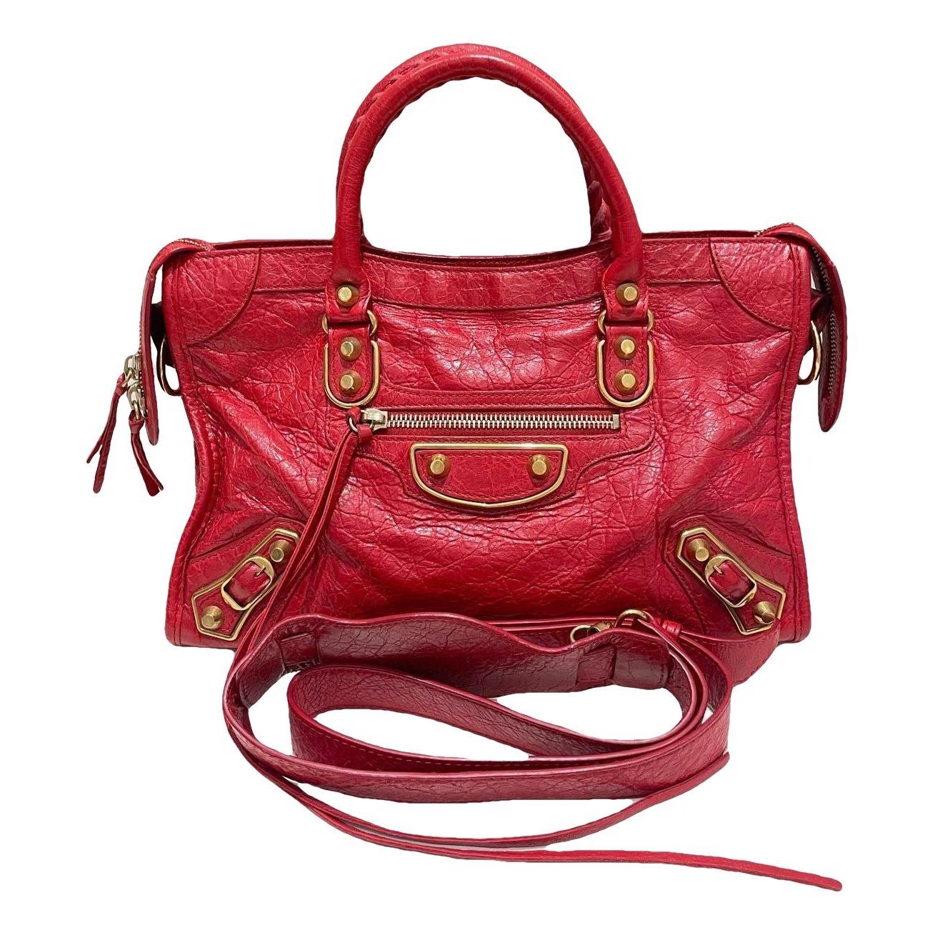 City leather handbag