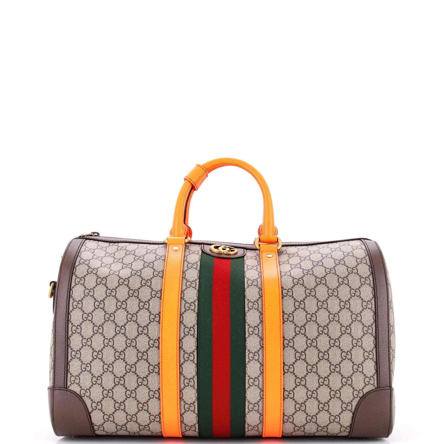 Gucci Savoy Web Convertible Duffle Bag GG Coated Canvas Medium