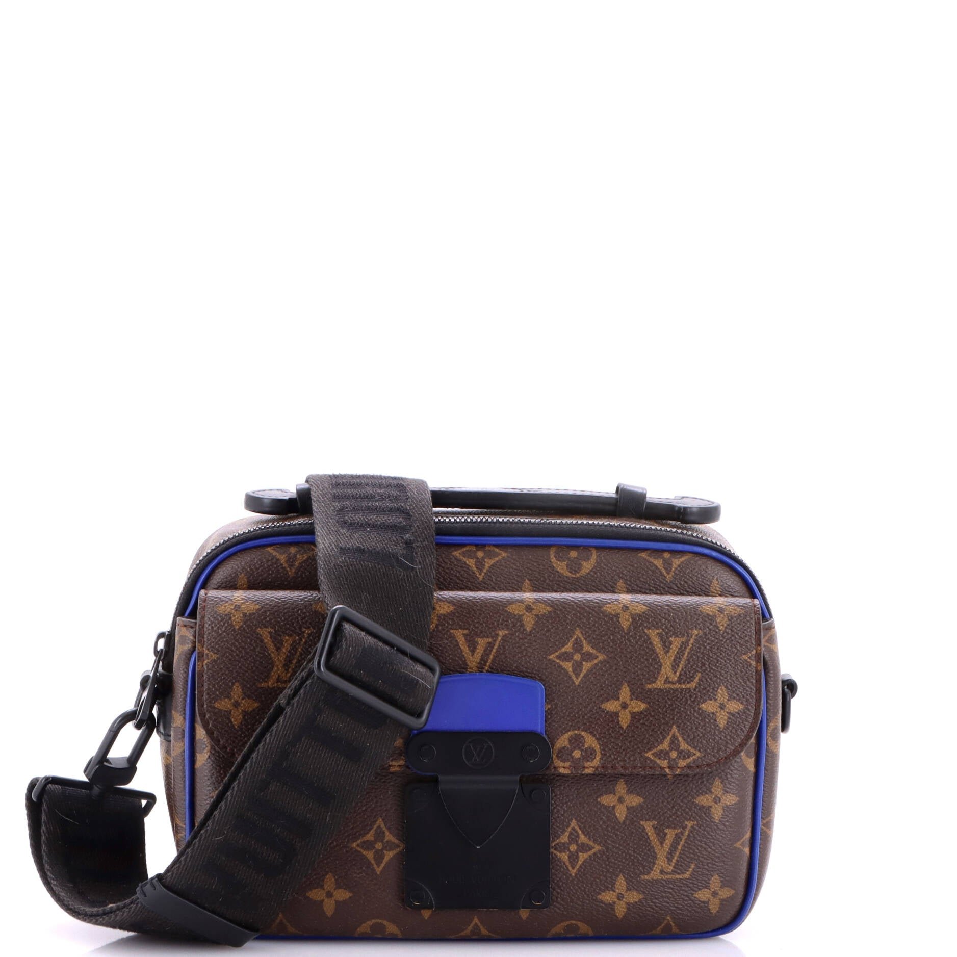 S Lock Messenger Bag Macassar Monogram Canvas