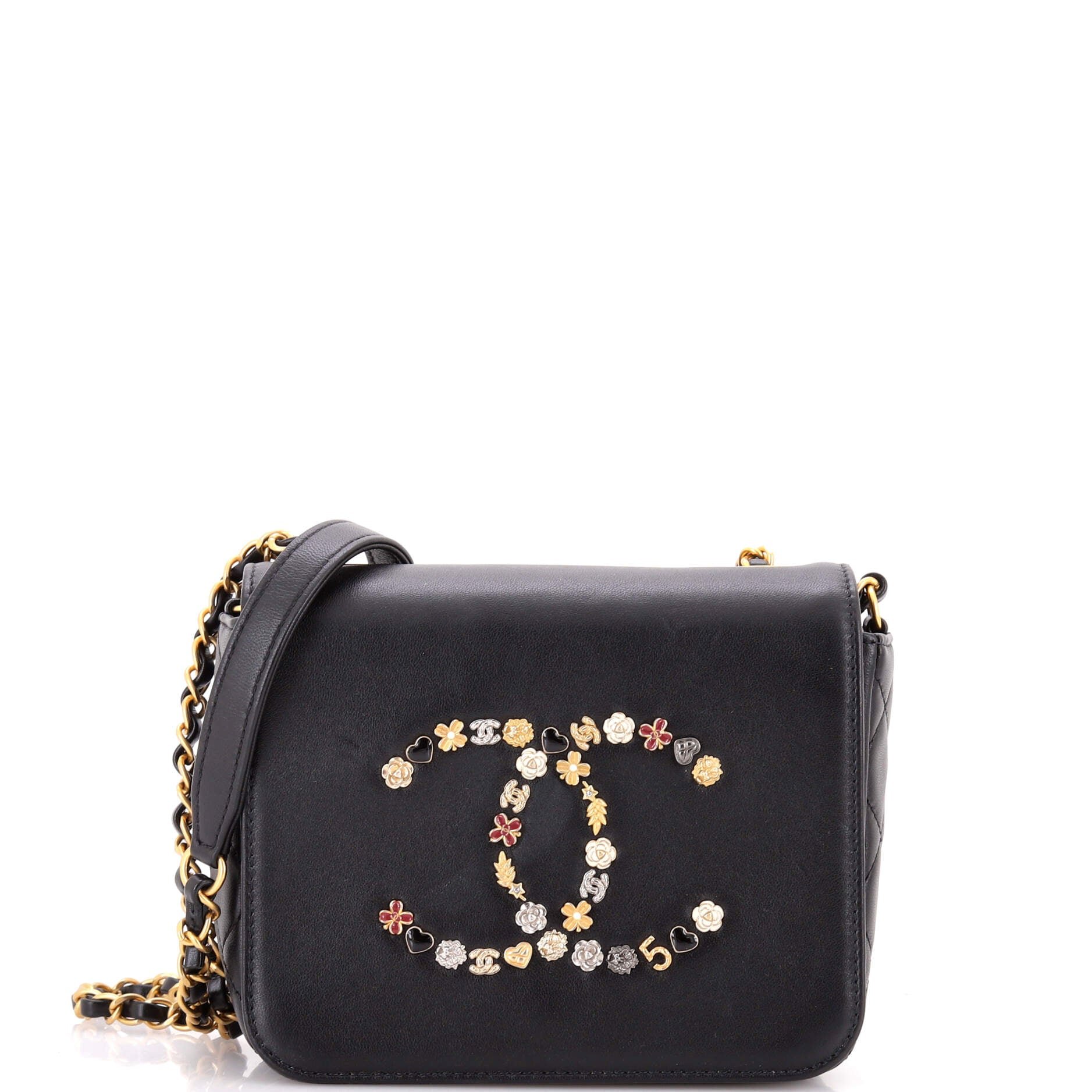 Chanel Giant Crystal CC Flap Bag Lambskin Mini