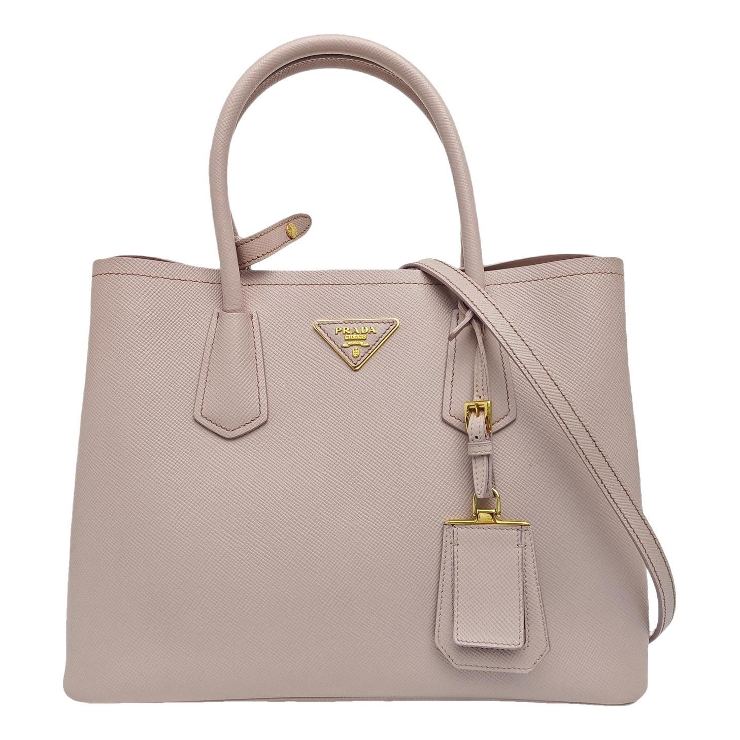 Double leather handbag