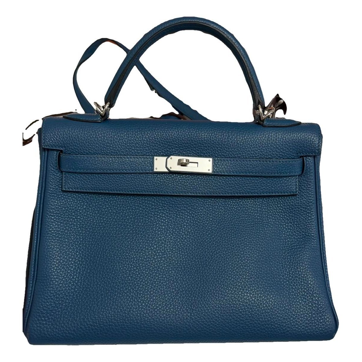 Hermes Kelly 32 Handbag Bleu De Prusse Togo Leather