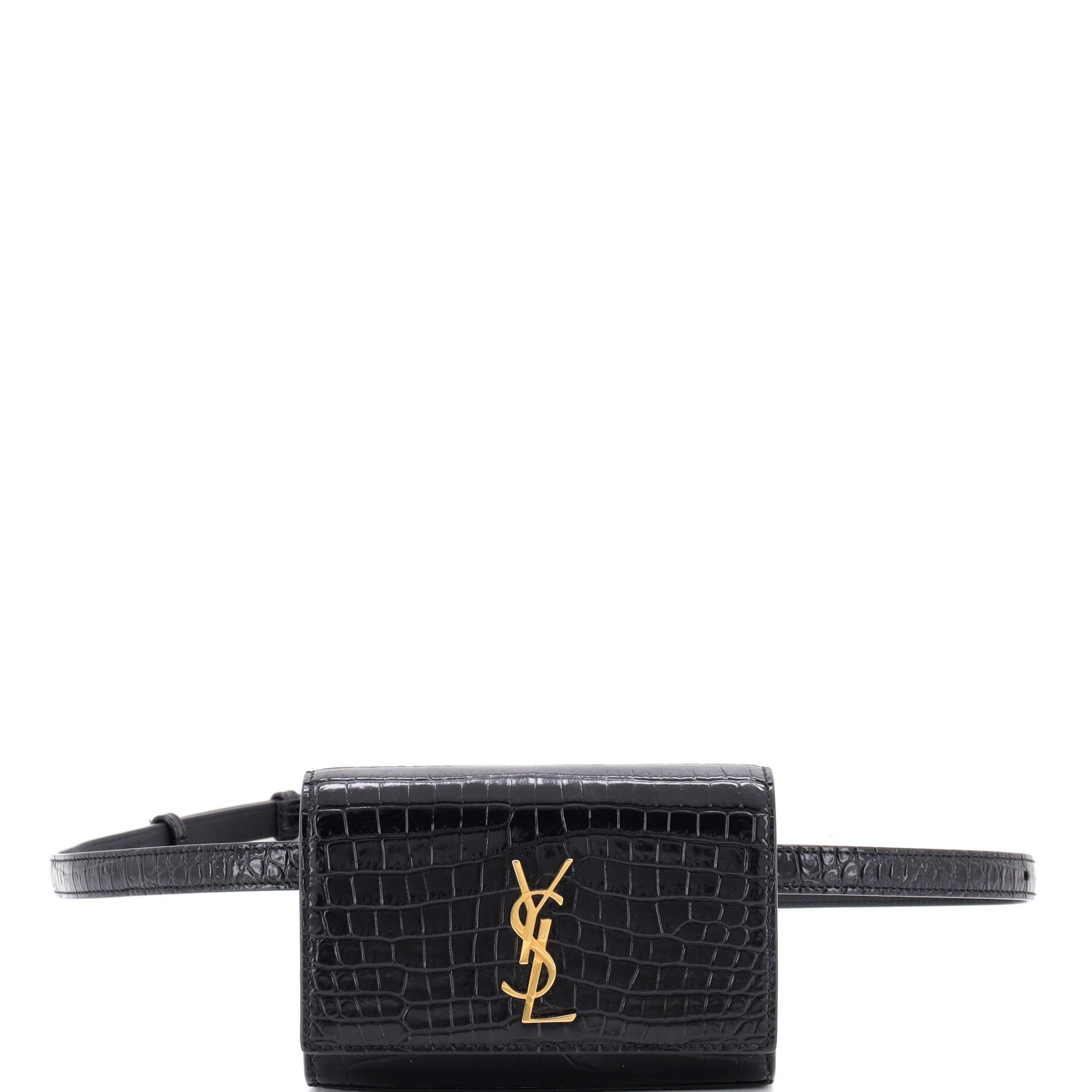 Classic Monogram Kate Belt Bag Crocodile Embossed Leather Mini