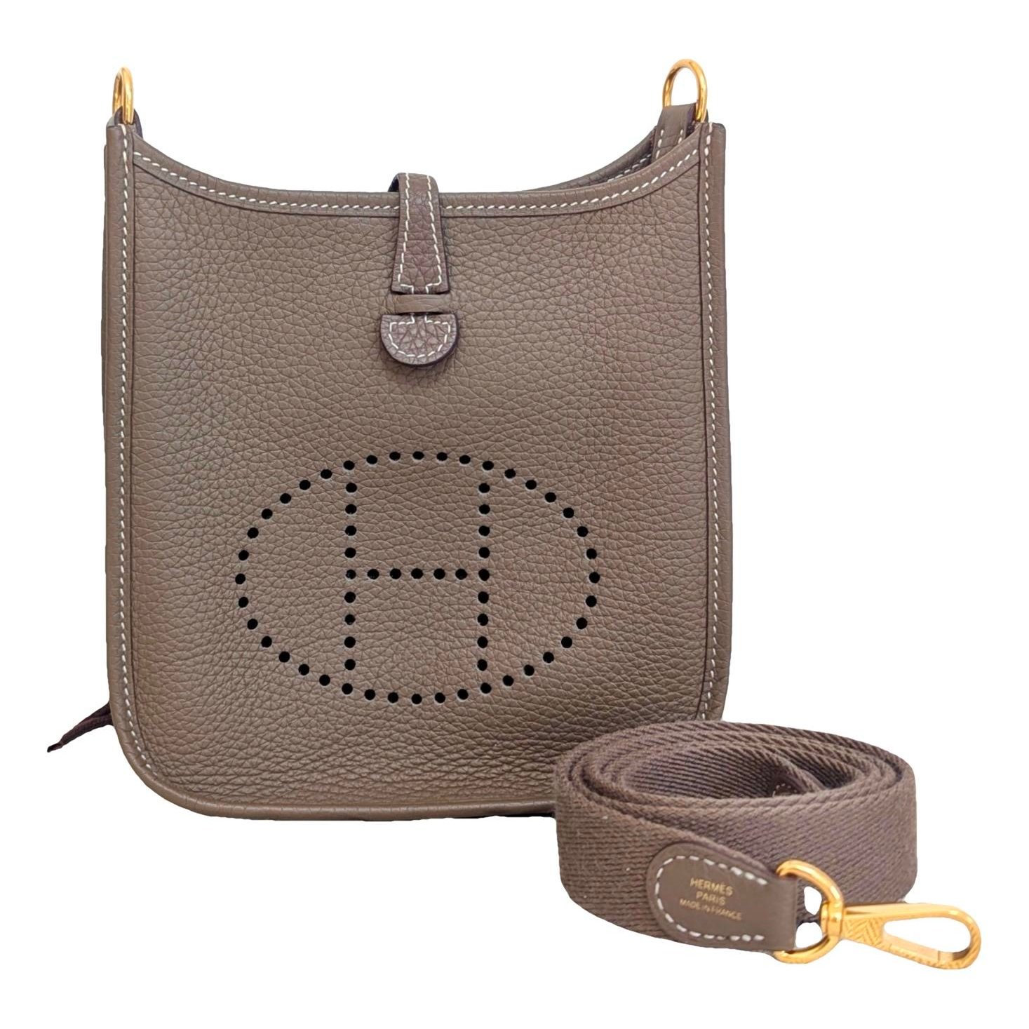 Hermes Evelyne Handbag Etoupe Clemence Leather 2022