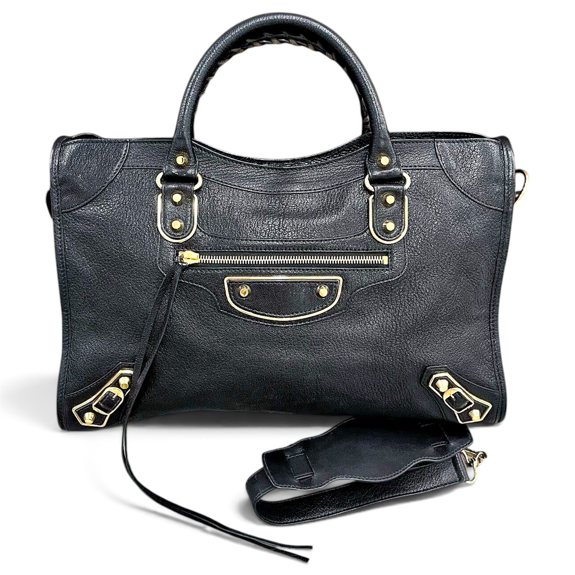 City leather handbag