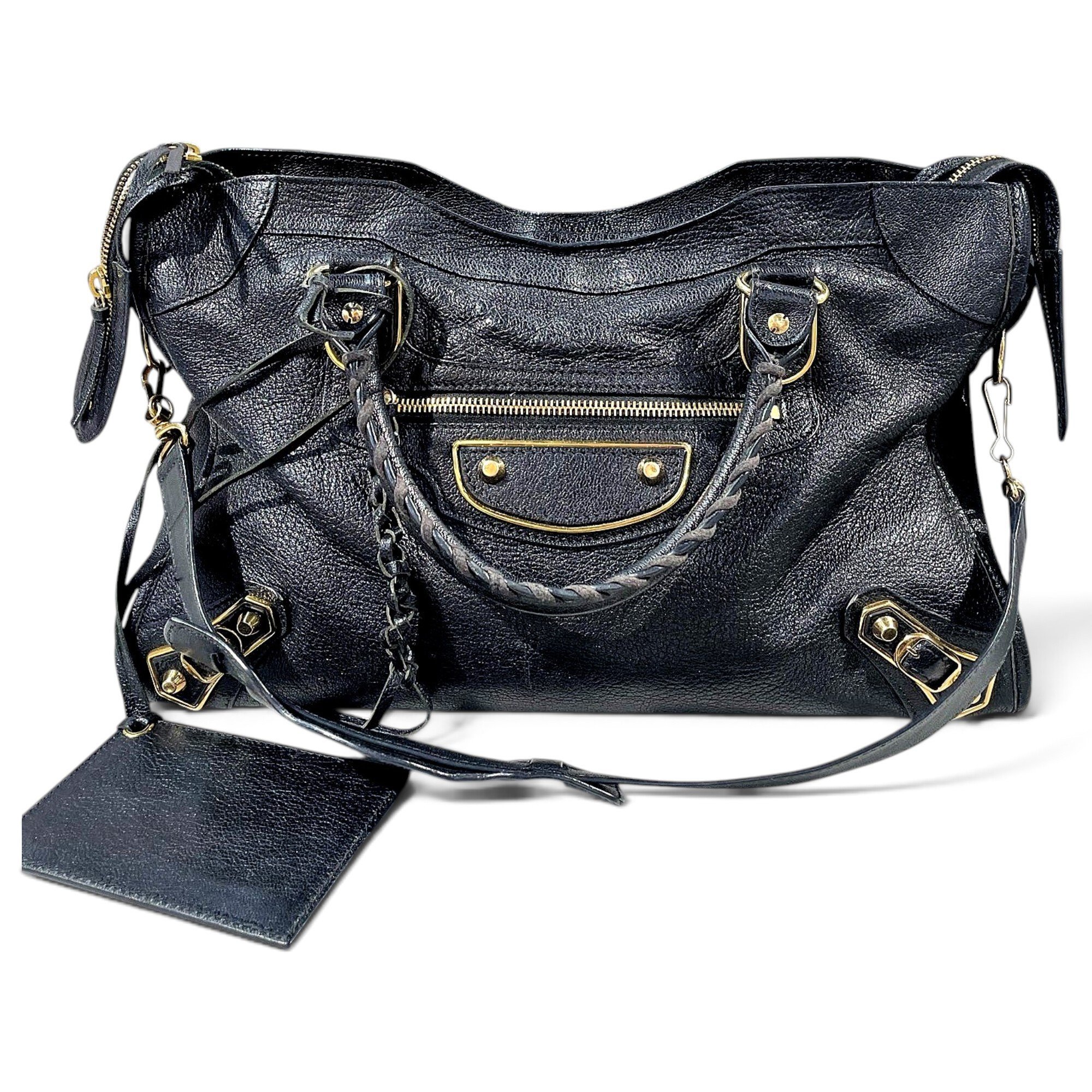 City leather handbag