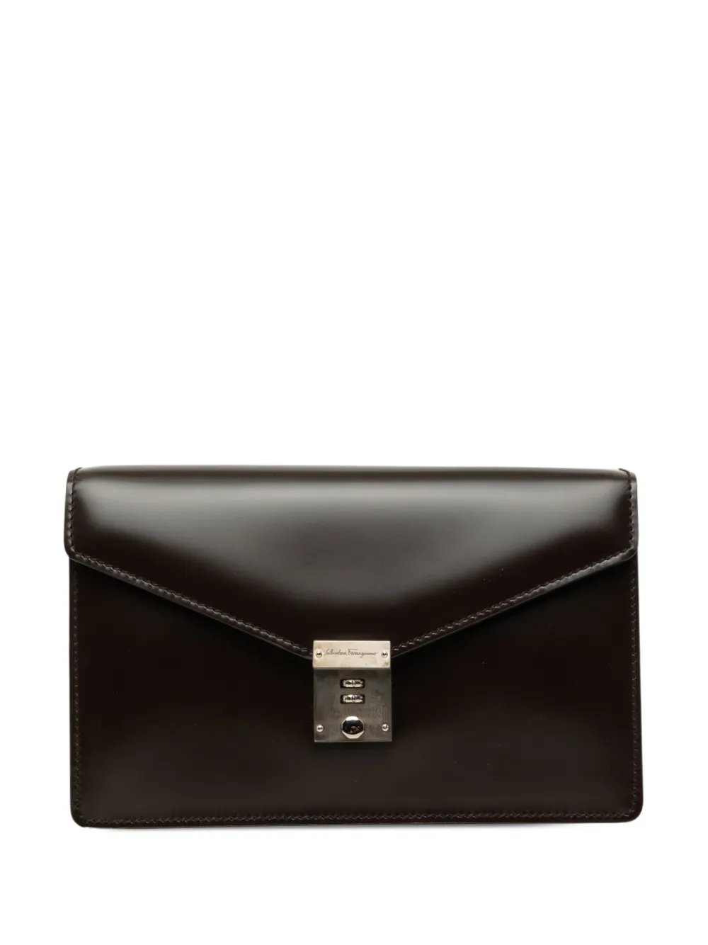 2010-2026 Leather Dial Lock clutch bag