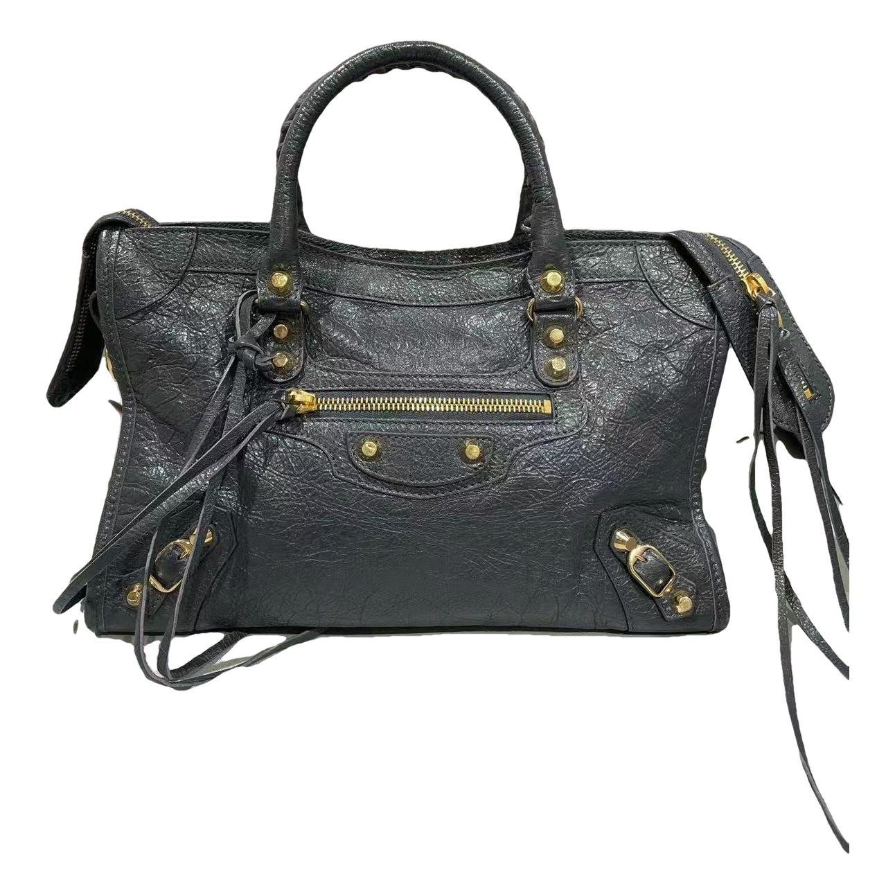 City leather handbag